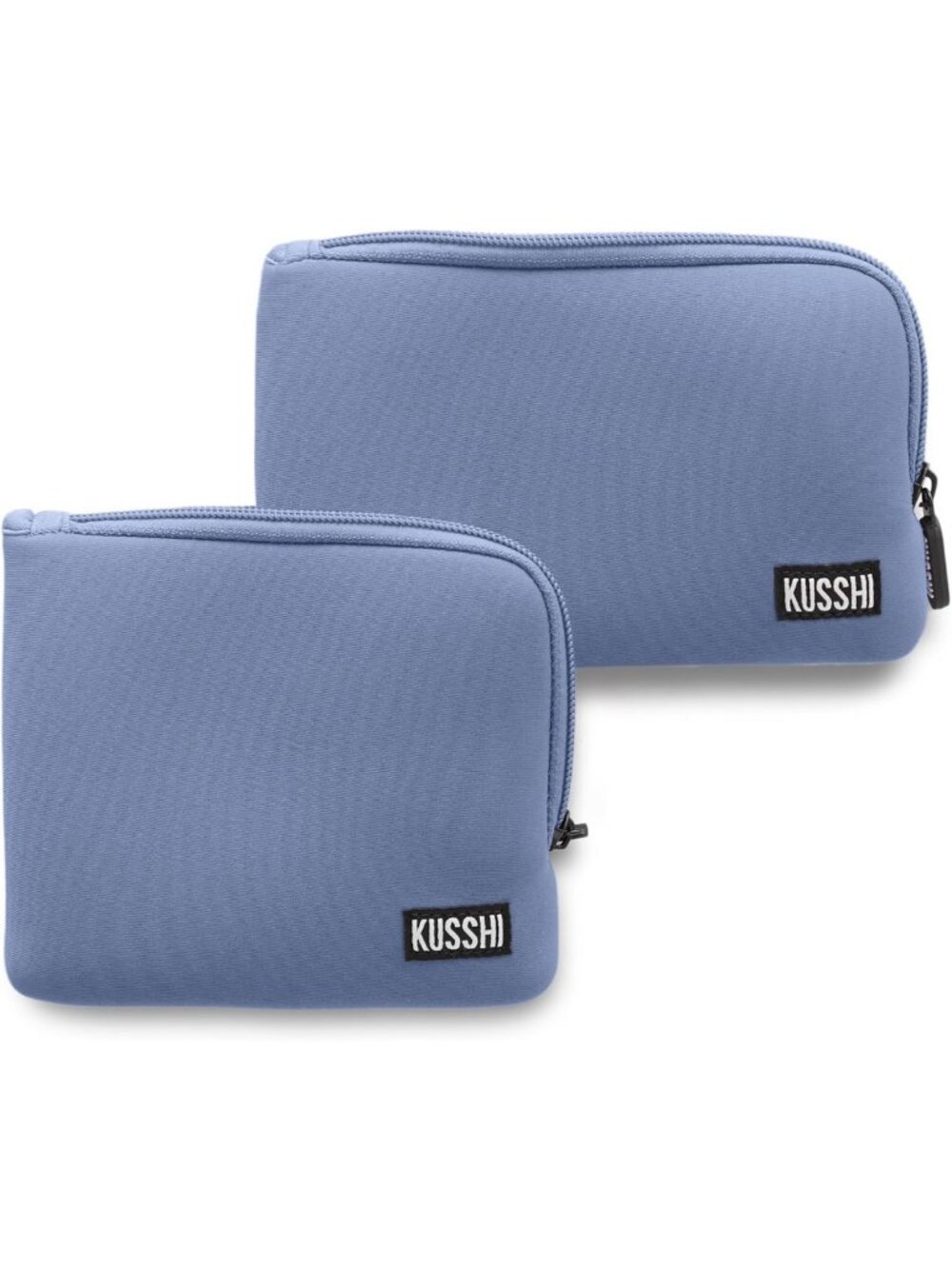 Travel Pouch Set - Neoprene Passport Holder & Zipper Makeup Bag for Purse
